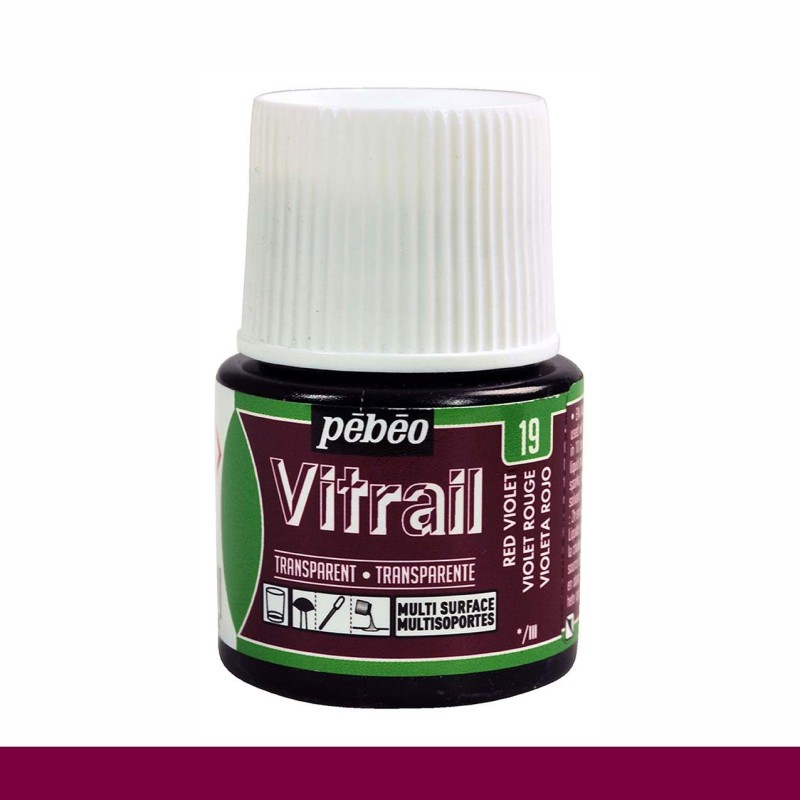 PINTURA CRISTAL VITRAIL VIOLETA ROJO PEBEO 45 ML