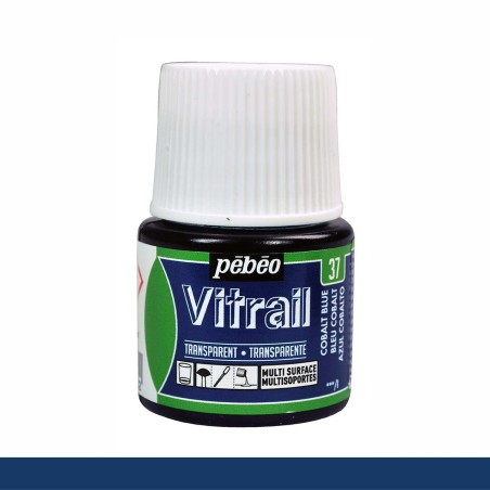 PINTURA CRISTAL VITRAIL AZUL COBALTO PEBEO 45 ML