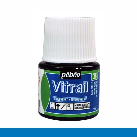 PINTURA CRISTAL VITRAIL AZUL CIELO PEBEO 45 ML