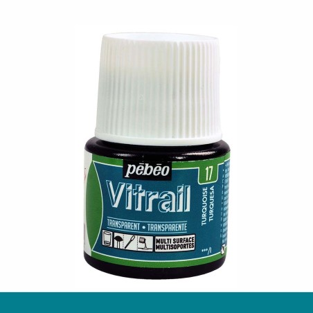 PINTURA CRISTAL VITRAIL TURQUESA PEBEO 45 ML