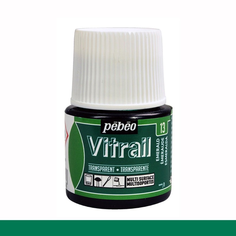 PINTURA CRISTAL VITRAIL ESMERALDA PEBEO 45 ML