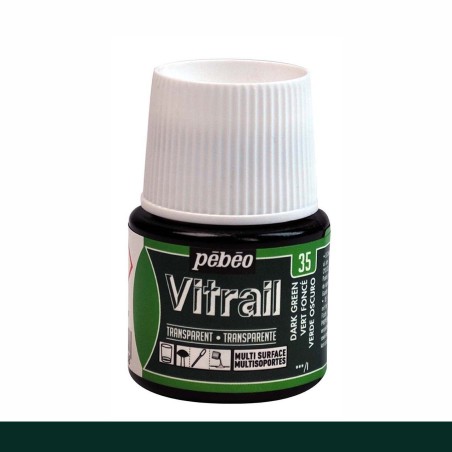 PINTURA CRISTAL VITRAIL VERDE OSCURO PEBEO 45 ML