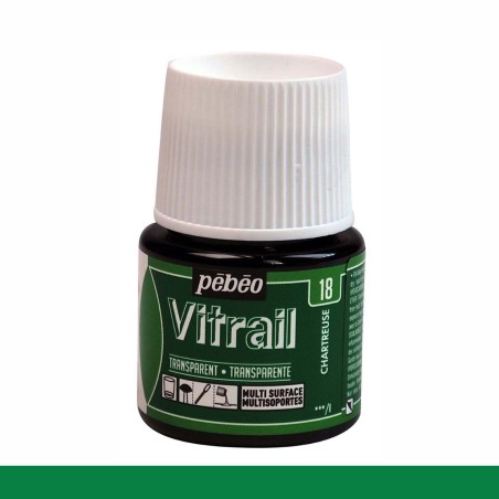 PINTURA CRISTAL VITRAIL VERDE CHARTREUSE PEBEO 45 ML