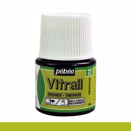 PINTURA CRISTAL VITRAIL VERDE GREENGOLD PEBEO 45 ML