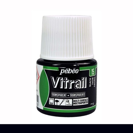 PINTURA CRISTAL VITRAIL NEGRO PEBEO 45 ML