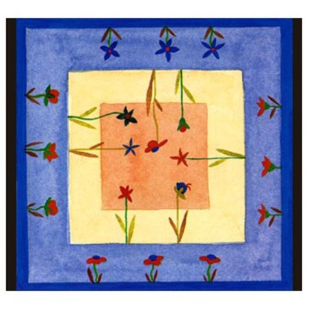 PAÑUELO SEDA PERFILADO CON GUTA 90X90 FLORAL