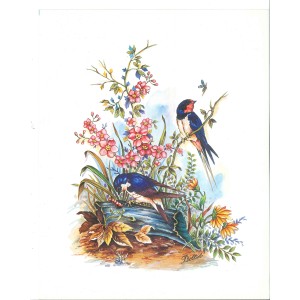 10 LAMINAS FLORES PÁJAROS Y MARIPOSAS