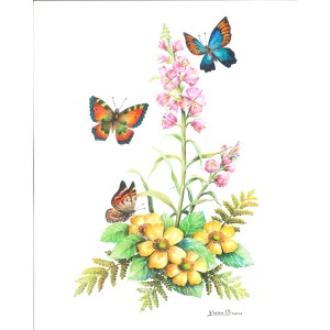 10 LAMINAS FLORES PÁJAROS Y MARIPOSAS