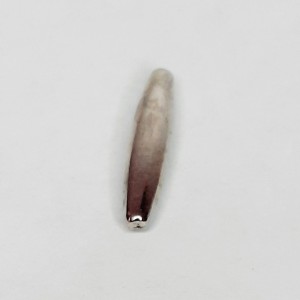 CUENTA TUBO ALARGADO PLATEADO VIEJO (10 UNIDADES)