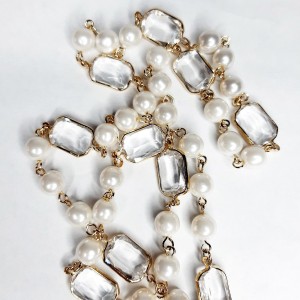 COLLAR CRISTAL Y PERLAS POR METROS