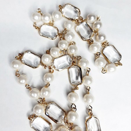 COLLAR CRISTAL Y PERLAS POR METROS