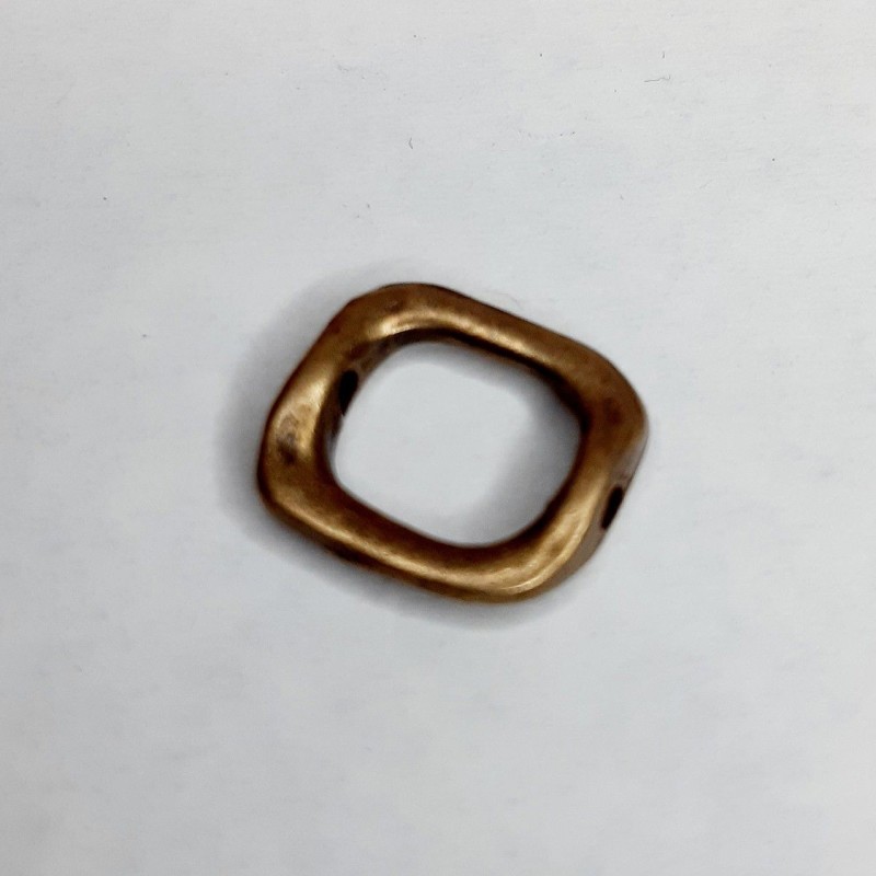 ANILLA CUADRADA 15 MM ORO VIEJO ZAMAK