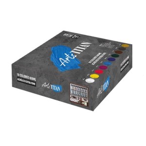 MALETÍN DE ACRÍLICOS EXTRA FINO TITAN 10 COLORES 60 ML