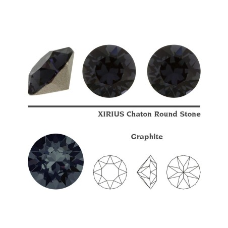 XIRIUS CHATON SWAROVSKI GRAFITO 8 MM (5 UNIDADES)