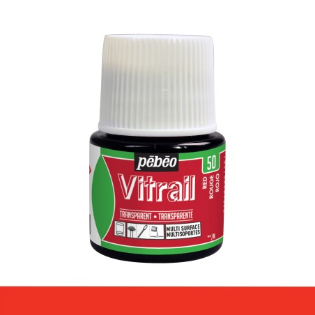 Pintura para vidrio Vitrail PEBEO Rojo 45 ml |TOPAZ