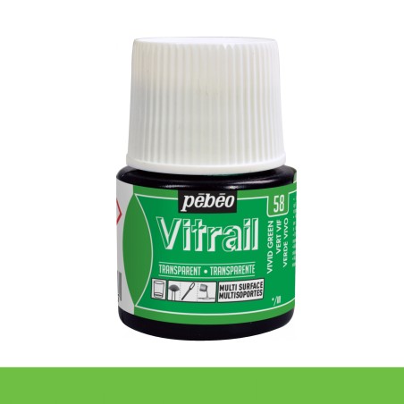 PINTURA CRISTAL VITRAIL VERDE AGUA PEBEO 45 ML