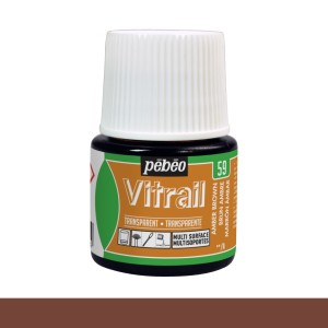 Pintura para vidrio Vitrail PEBEO marrón ambar 45 ml |TOPAZ
