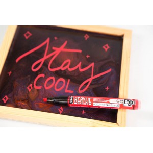 ROTULADOR ACRYLIC MARKER PUNTA BISELADA 4 MM rojo