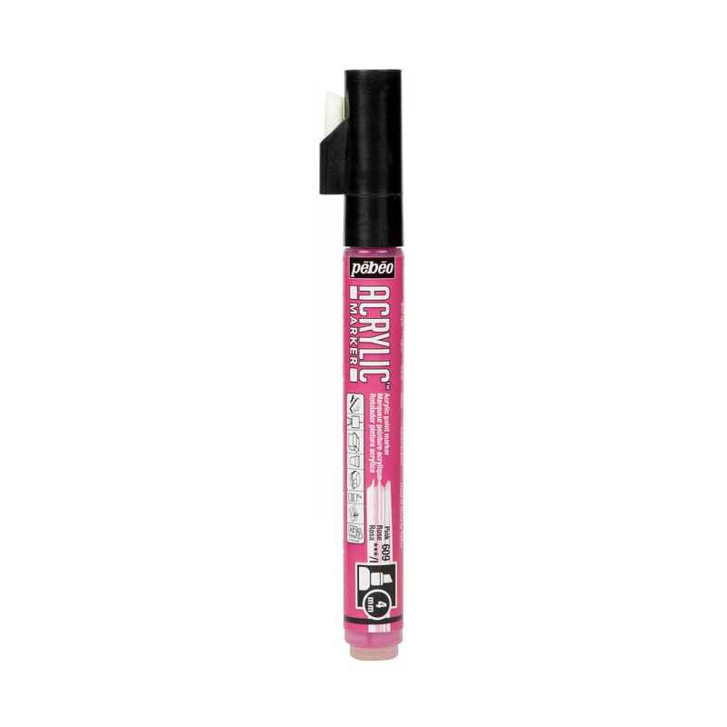 ROTULADOR ACRYLIC MARKER PUNTA BISELADA 4 MM rosa