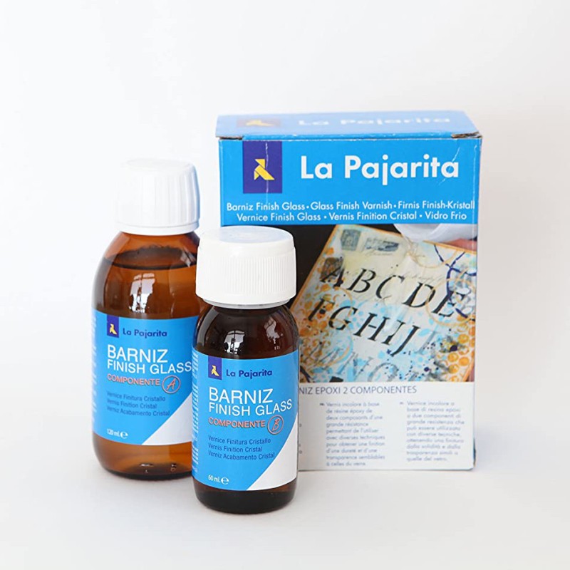 Kit barniz doble componente finish glass La Pajarita resine epoxi efecto cristal
