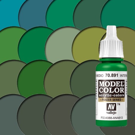 Colores acrílicos para modelismo - Gama de verdes de Model Color