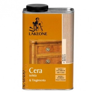 CERA TEÑIDA Y TINGIMENTO 1 LITRO BLANCO LAKEONE