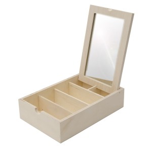 JOYERO CON ESPEJO Y DIVISIONES 17X25X6 CM