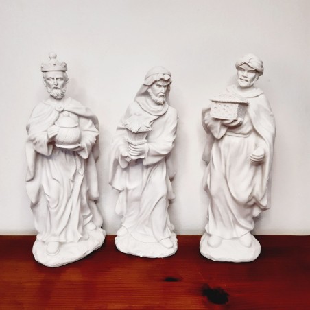 Reyes Magos en resina blanca