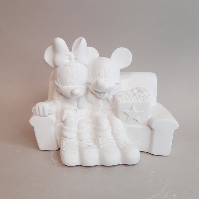Figura infantil de escayola Mickey y Minnie Sofa