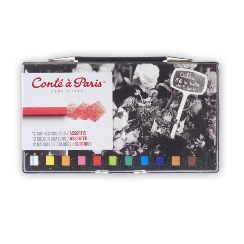 Caja de doce Carrés Conté de colores