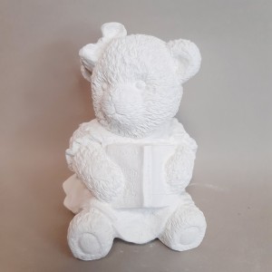 Figura infantil de escayola osita con libro