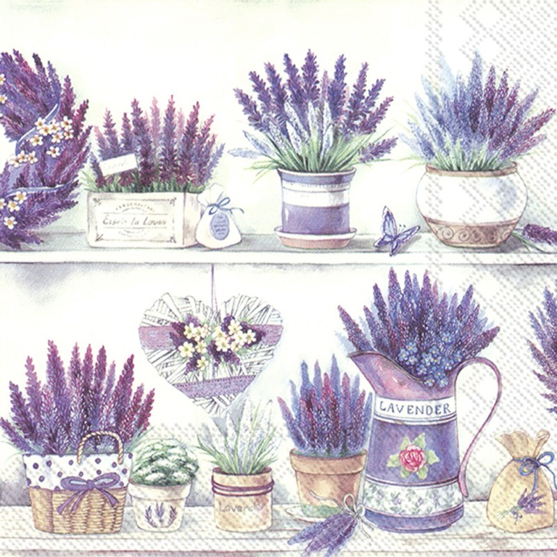 Paquete de Servilletas decorativas lavender pots IHR | TOPAZ