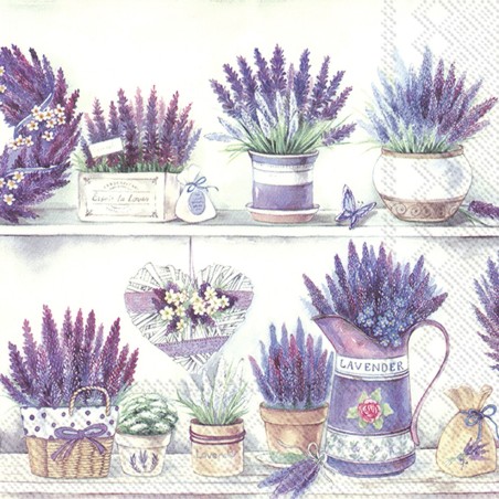 Paquete de Servilletas decorativas lavender pots IHR | TOPAZ