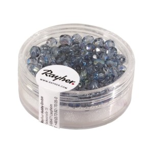 Cristal facetado Rayher 4 mm color montana para bisutería | TOPAZ