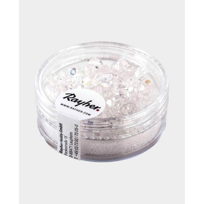 Cristal facetado Rayher 4 mm color cristal para bisutería | TOPAZ