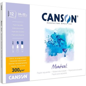 Papel acuarela Montval pequeño en bloc encolado