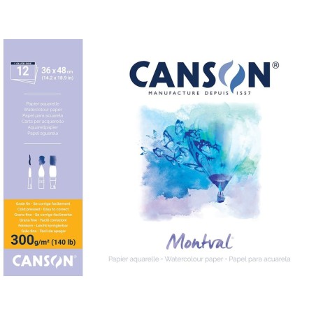 Papel acuarela Montval. Bloc Canson 36x48 cm | TOPAZ