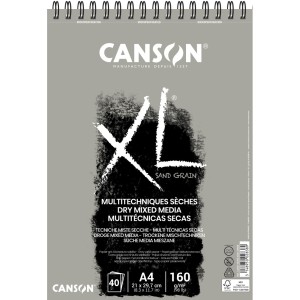 Cuaderno de papel para carboncillo y  dibujo CANSON XL de color gris