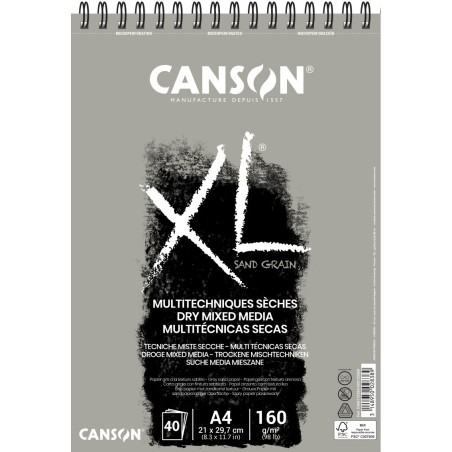 Cuaderno de papel para carboncillo y  dibujo CANSON XL de color gris
