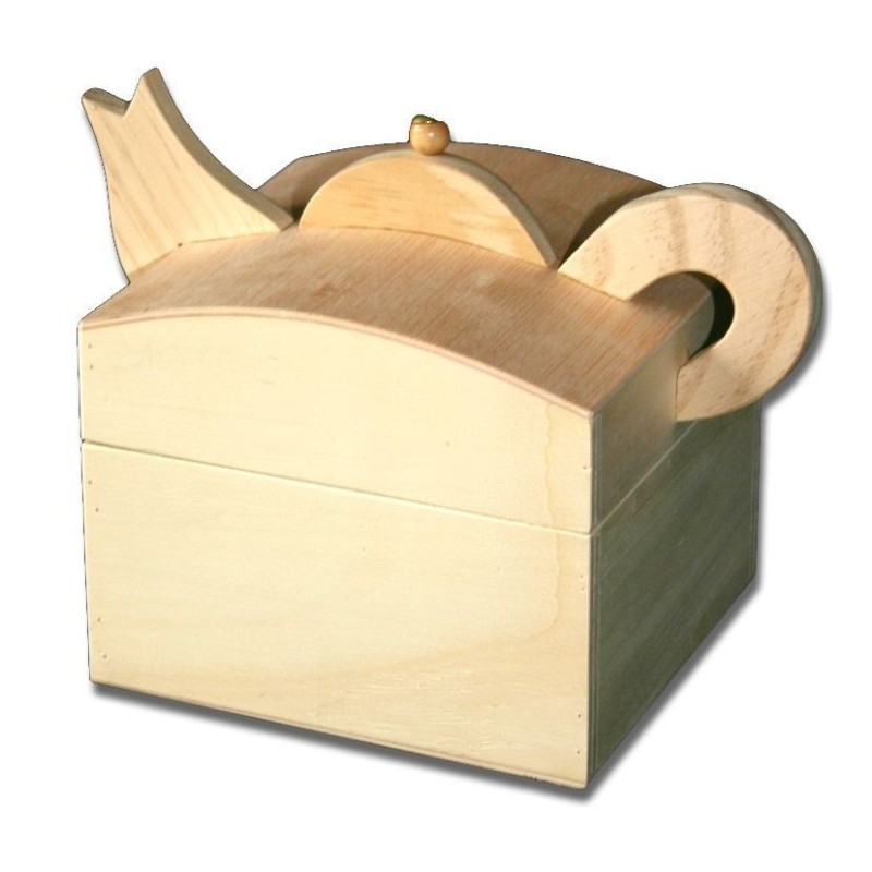 Tetera de madera cuadrada para pintar
