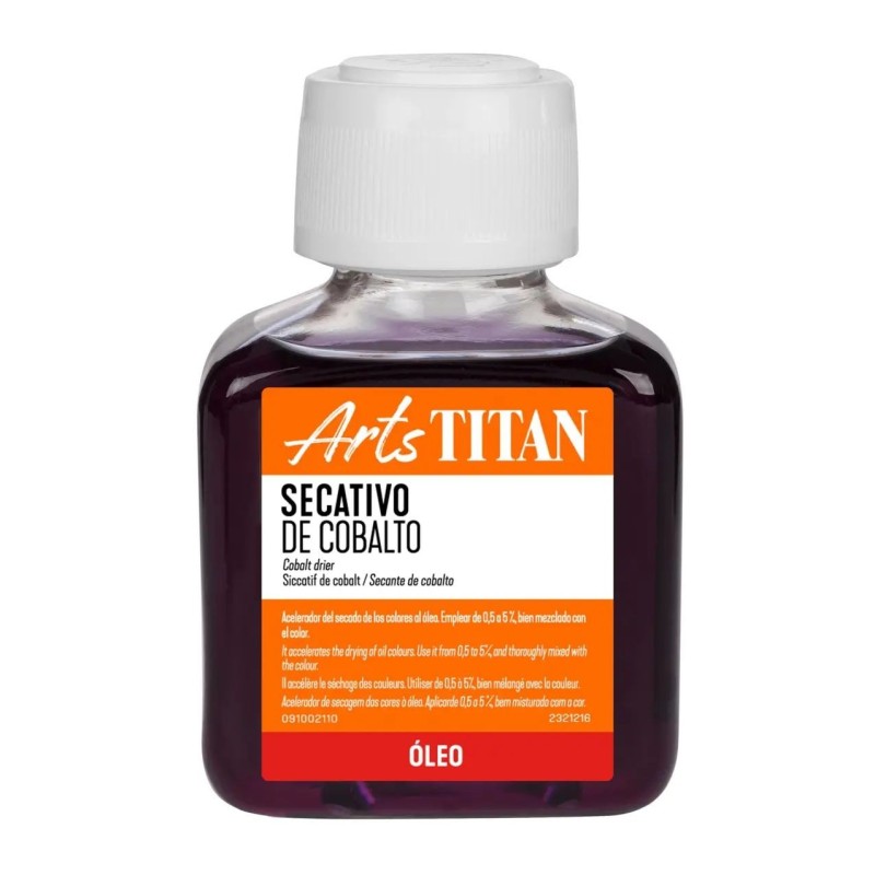 Secativo de cobalto para pintura al oleo en botellita de plástico de 100 ml.