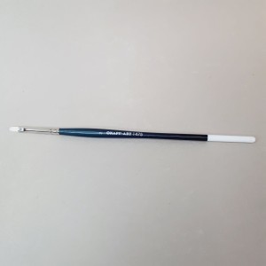 Detalle de la cabeza del pincel acabada en punta