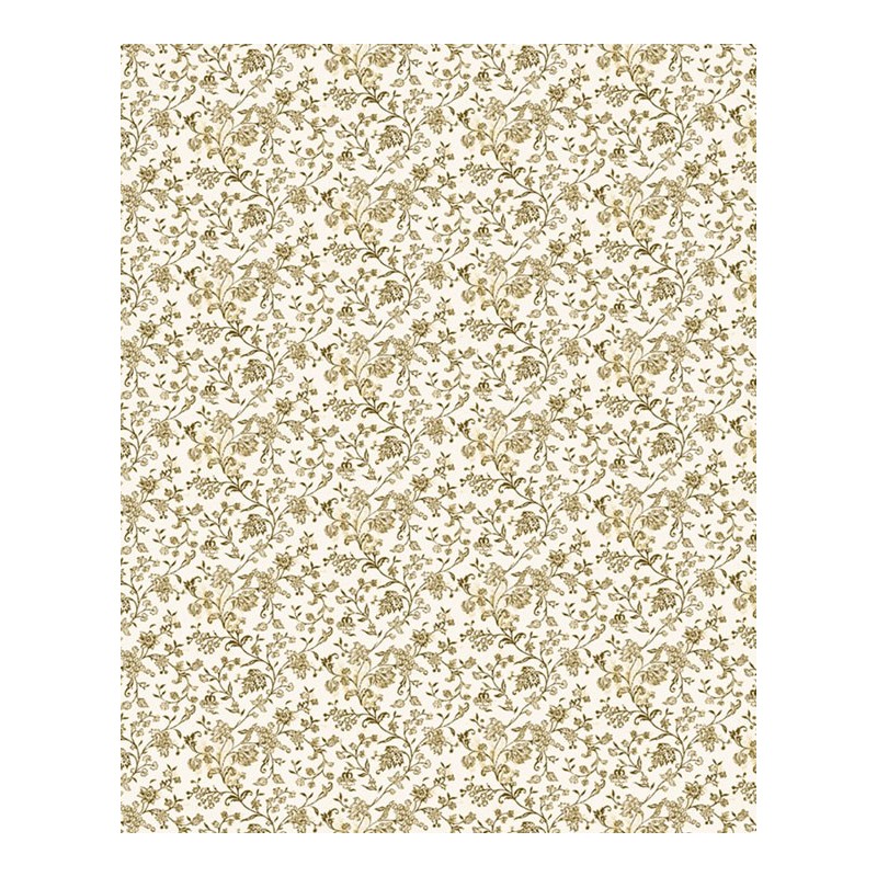 Papel decoupage con motivo de florecillas doradas