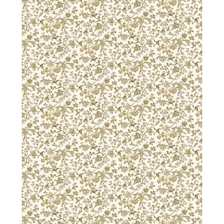 Papel decoupage con motivo de florecillas doradas