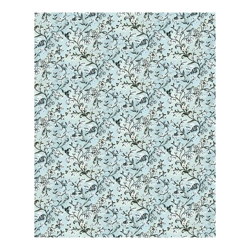 Papel decoupage con motivo florecillas fondo azul