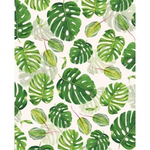 Papel decoupage hojas verdes de Monstera