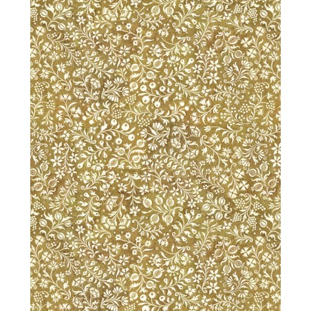 Papel decoupage Flores con fondo dorado