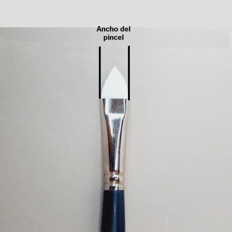 El ancho del pincel se mide en el extremo de la virola