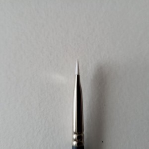 Foto de perfil en la que se aprecia que el espesor del pincel es pequeño