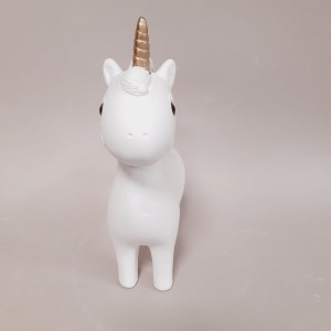Figura infantil de escayola unicornio vista lateral